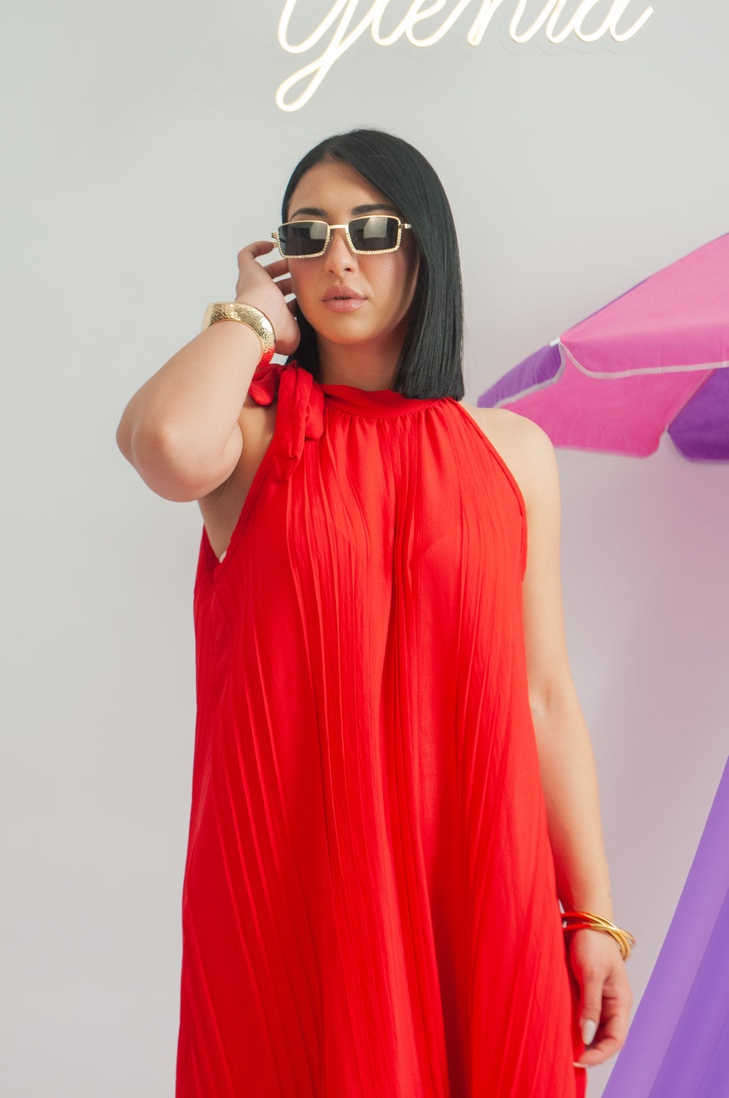 Dress plissettato