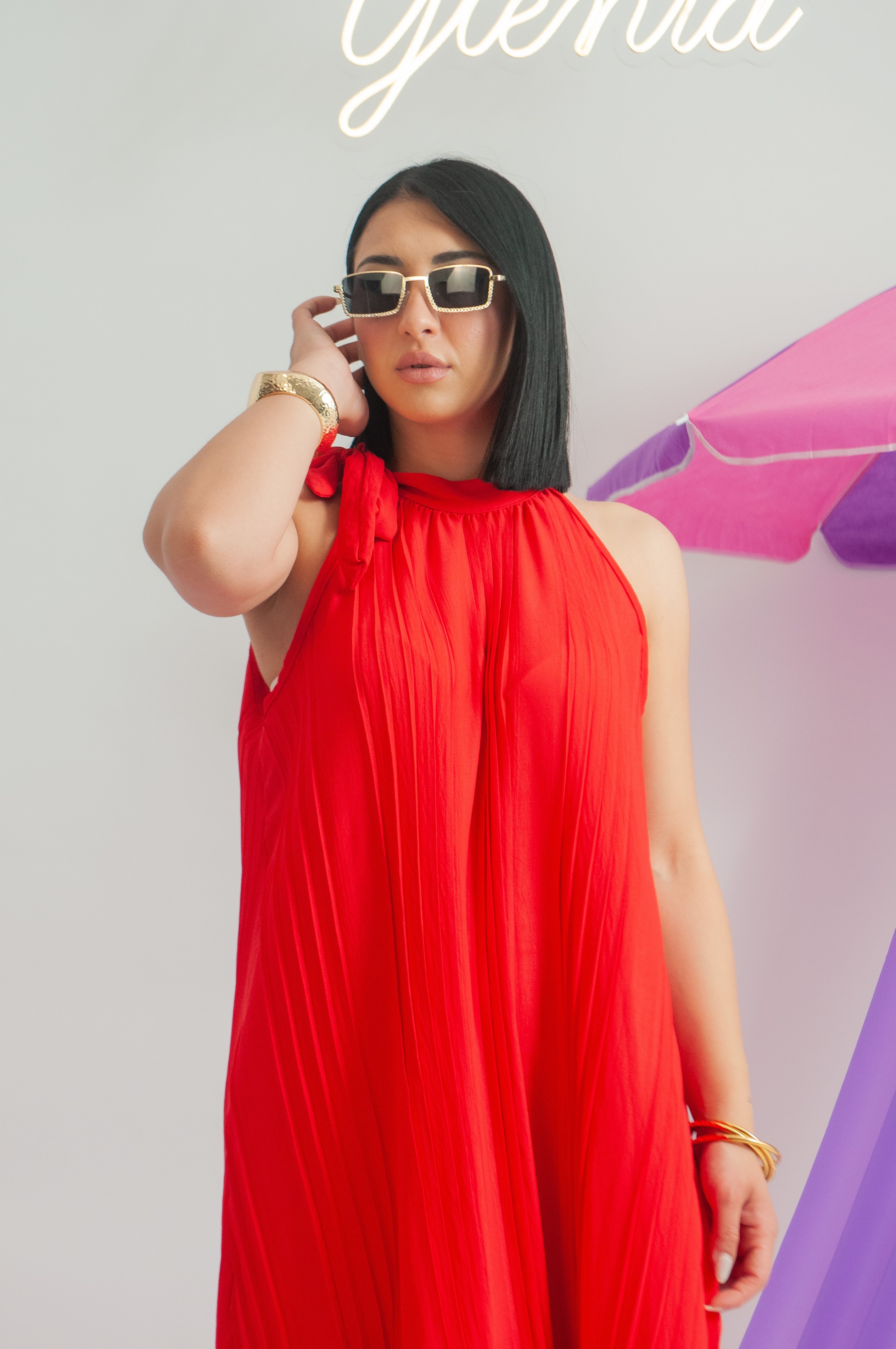 Dress plissettato