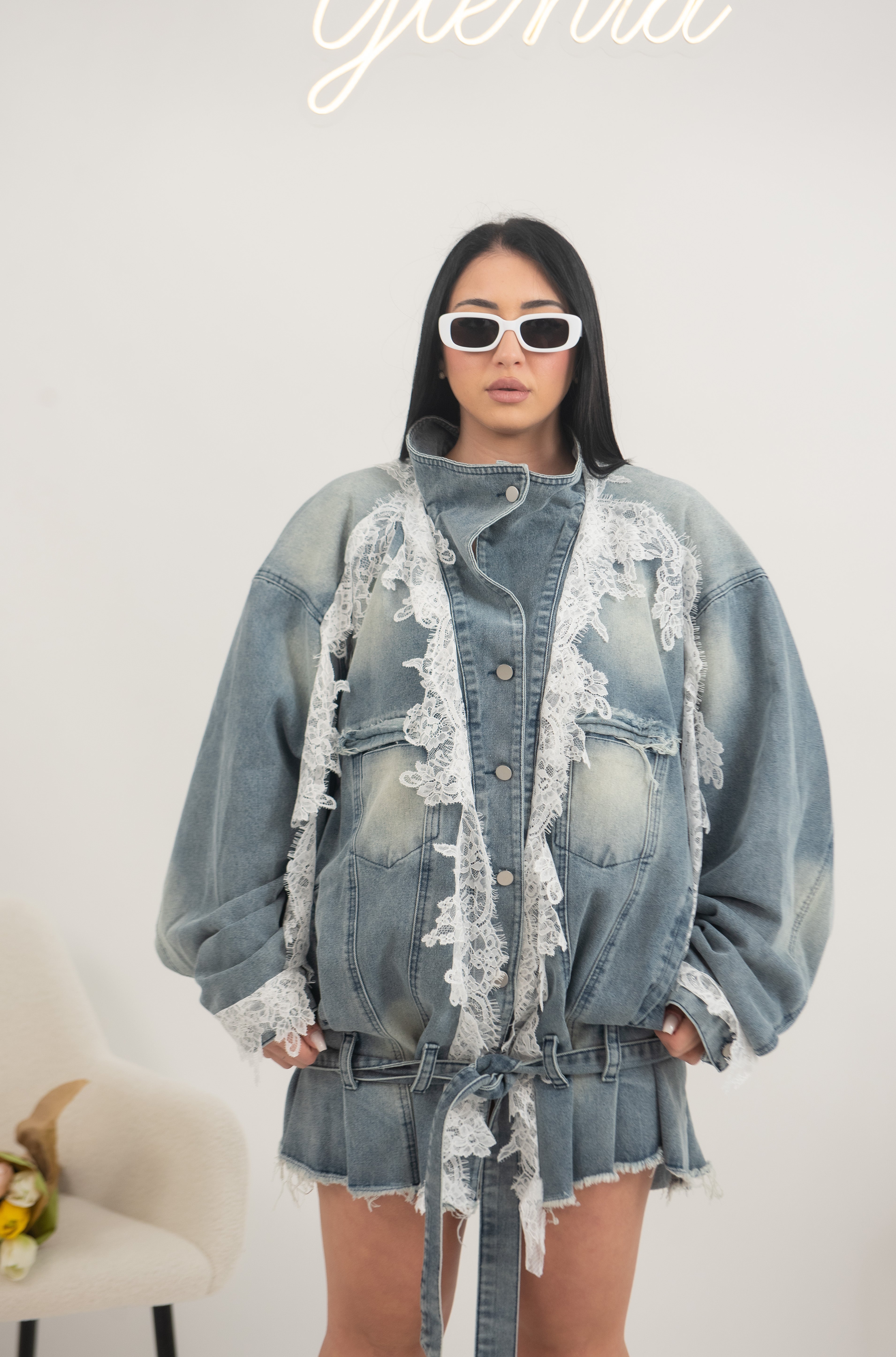 Abito pizzo denim