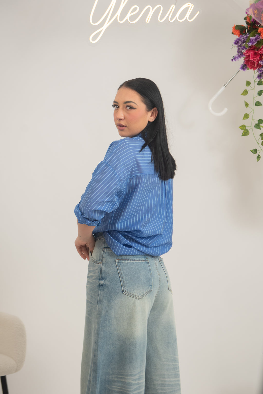 Camicia velata gessata