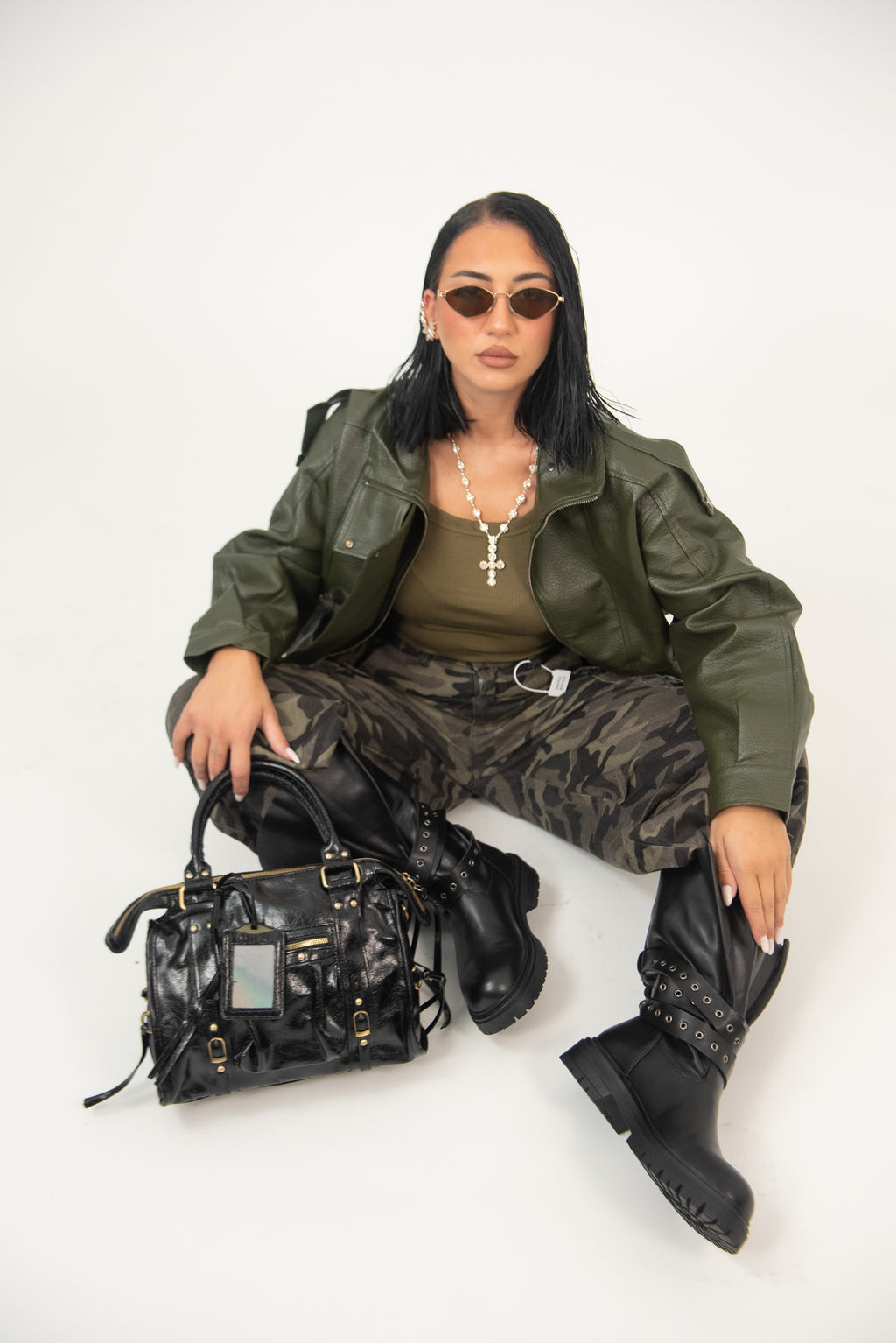 Bomber Ecopelle green