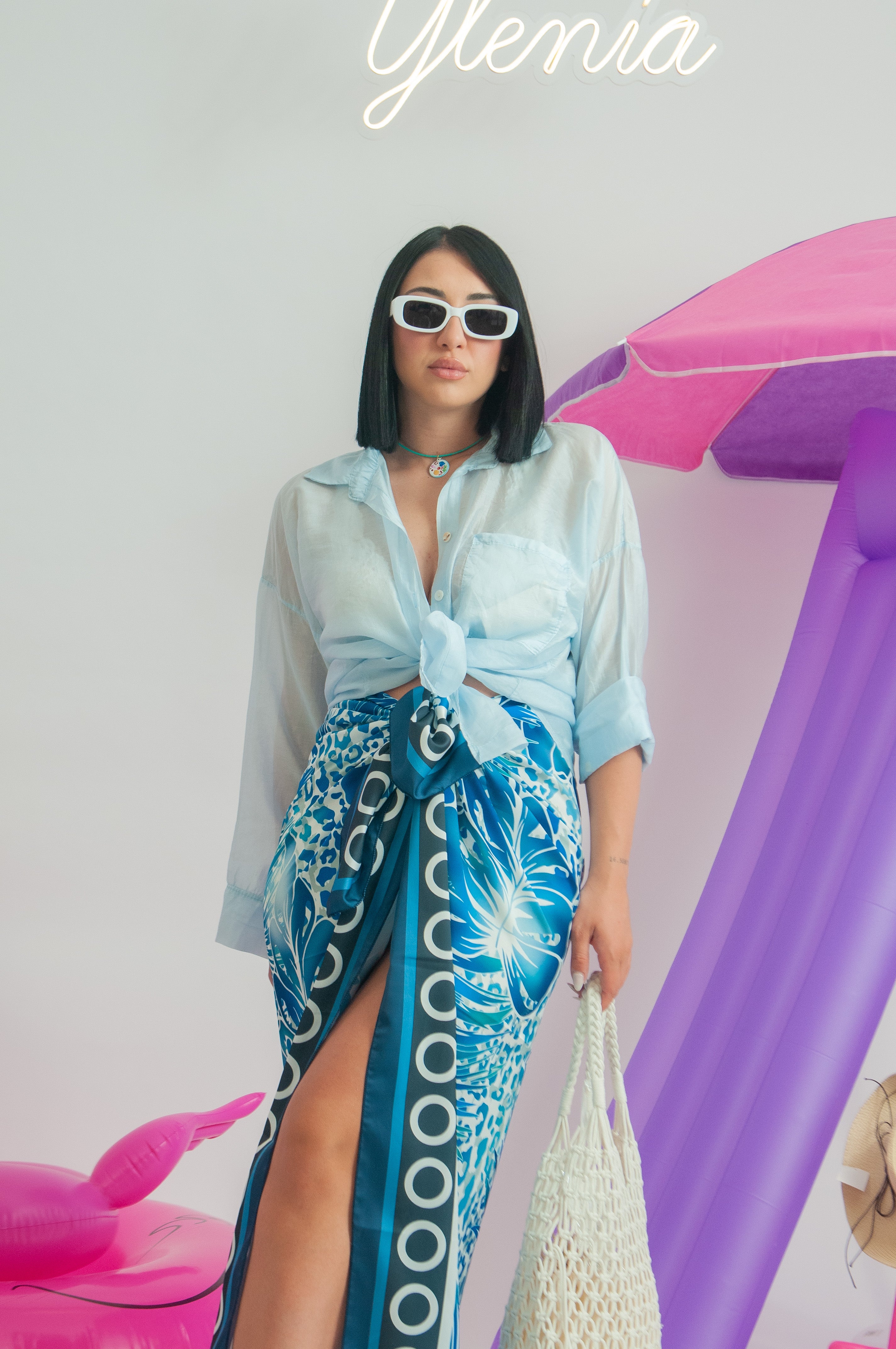 Camicia velata con tasca