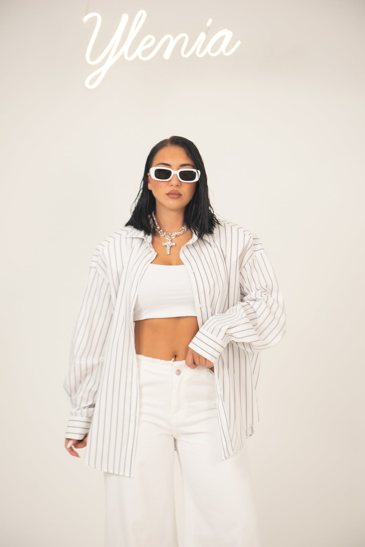Camicia rigata maxi