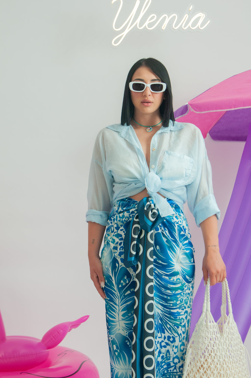 Camicia velata con tasca