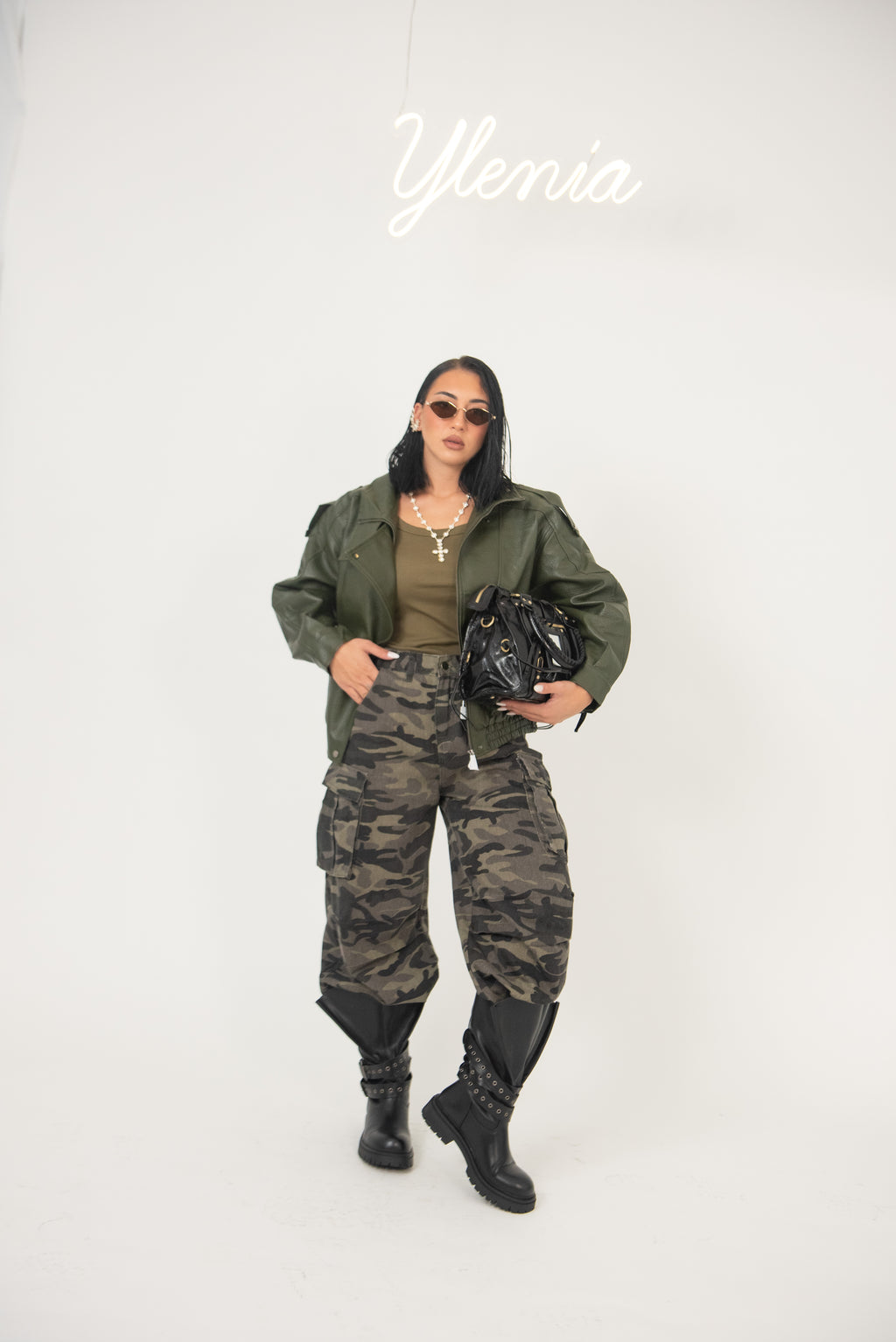 Bomber Ecopelle green