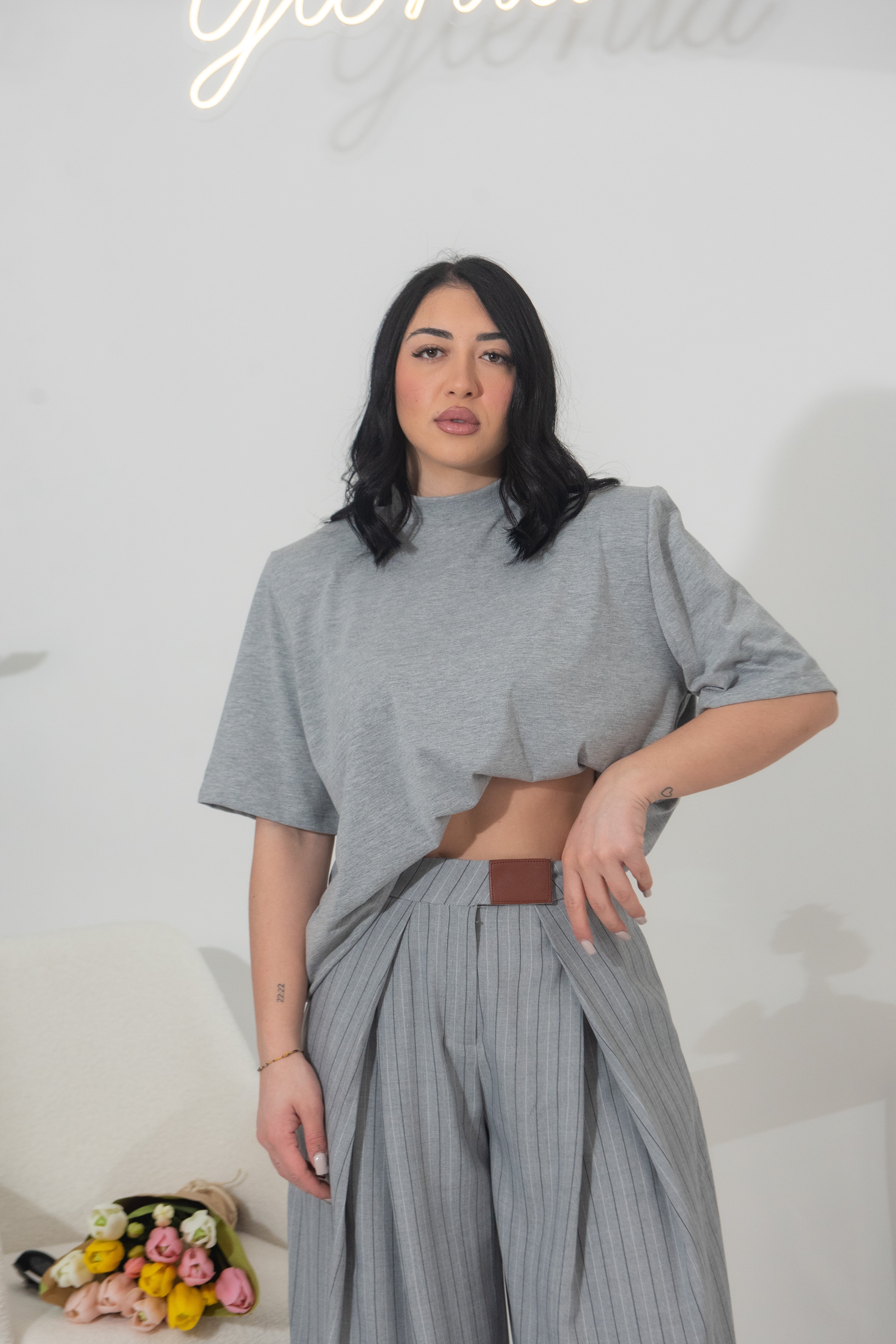 Maxi T-shirt con Spalline